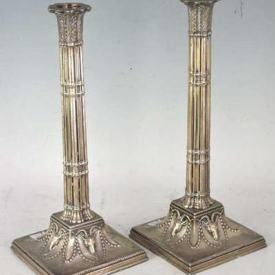 Pair 18th century Sterling Silver Candlesticks