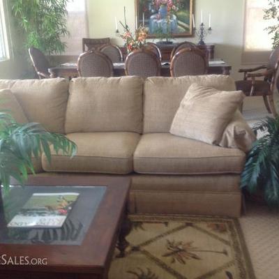Beautiful wheat colored sofa and matching sofa bed