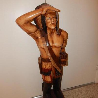Beautiful wooden cigar store Indian. Solid wood and heavy