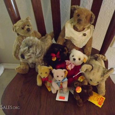 Steiff  Bears, animals, pull toys - Antique and modern. Underscore, Blanks, yellow tags, growlers,Humpbacks, single seam