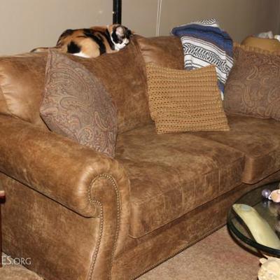 Leather Sofa
(Calico kitty free to good home - declawed)