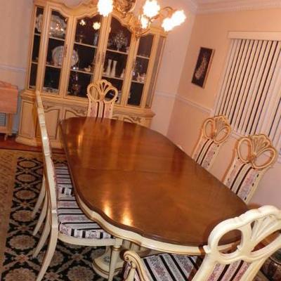 FRENCH PROVINCIAL DINING ROOM SET WITH CHINA CABINET AND BUFFET $2250.00
