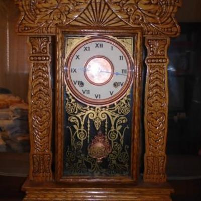 Hand Carved Wood Clock