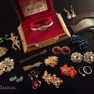 Jewelry, vintage jewelry, sterling, watches