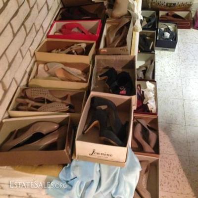 Twenty-four pairs of vintage shoes