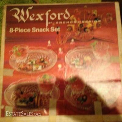 Wexford eight-piece cut glass snack set