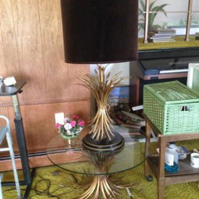 Unusual occasional table and matching lamp