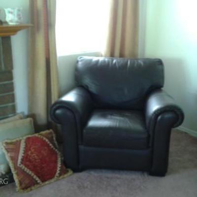 Leather Chairs with Ottoman (2)