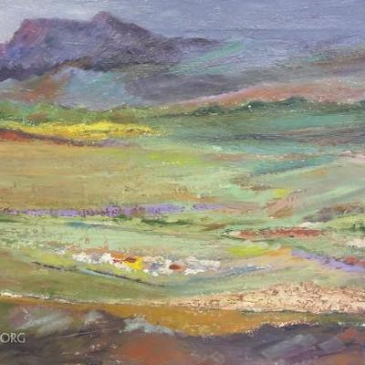Lee Simpson, "Taos Mountain", 1962, Oil on Canvas, 20x31, signed lower left "Simpson '62"