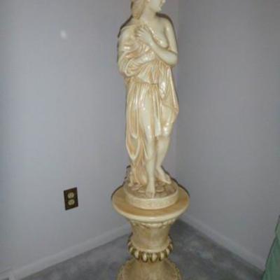 Ceramic Statue on Pedestal