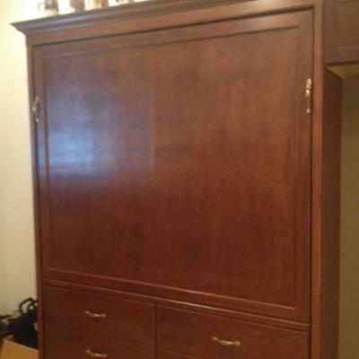 Beautiful Murphy bed with upgraded mattress