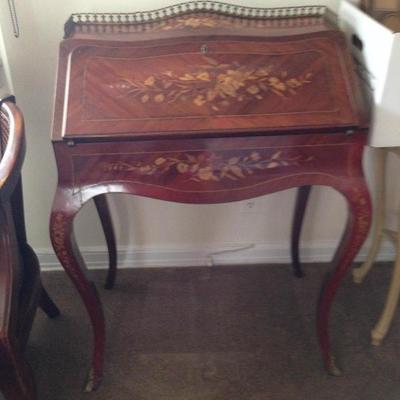 Antique marquetry writing desk