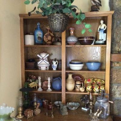 Butter Churn and Collectible Pottery
