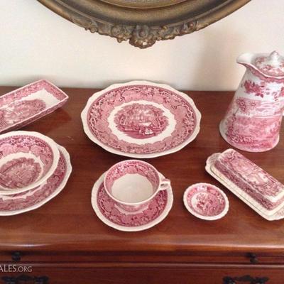 Mason Vista Vintage Pink-8 place dinner/salad/cup/saucer + accessories
