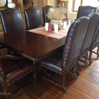Dinning Room Table and leather chairs 