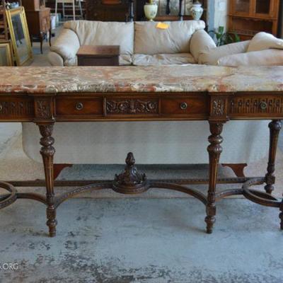 VERY ORNATE Marble Top Buffet / Server.
