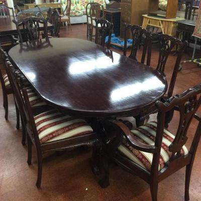 Mahogany dining table and chairs