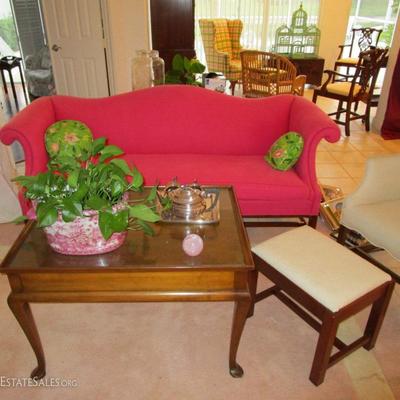 Reproduction Chippendale Sofa & Baker Center Table
