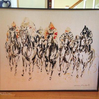 Guy Buffet Horse Racing 36” x 46” Serigraph