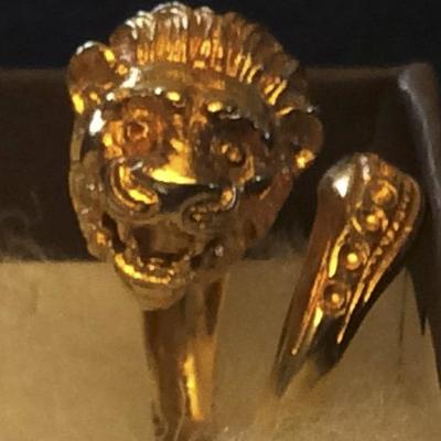 JYR016 Exquisite 14K Lion Head Ring
