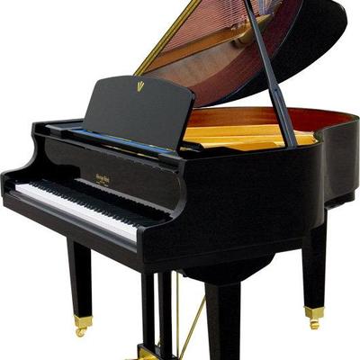 BABY GRAND PLAYER PIANO WITH OPTIONAL GLASS PIANO BAR TOP FOR USE AS BAR, CD PLAYER SYSTEM, PIANO BY GEORGE STECK