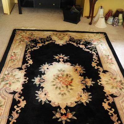 Black oriental-style rug