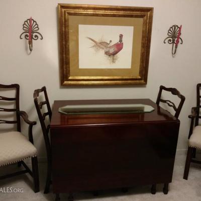 gate leg table with four chairs