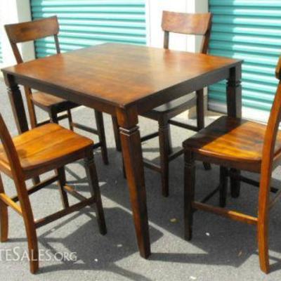 FKC018 Ashley Furniture Wood High Top Table & Matching Chairs
