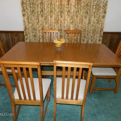 Danish Dining Room Table & 6 Chairs