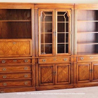 Large 12 Foot Thomasville China Cabinet Sectional