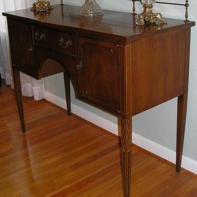 Norris Furniture Mahogany Federal Style Sideboard with Brass Gallery