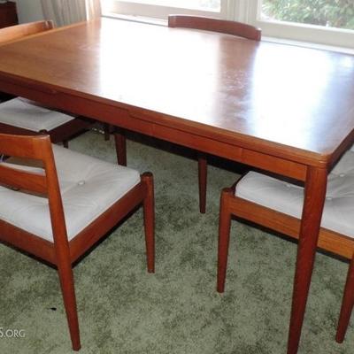 Danish Modern Magnus Olesen table and chairs