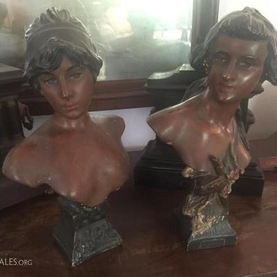 Chalkware Victorian busts