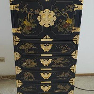 PCSS111 Tall Ornate Lacquered Chest of Drawers
