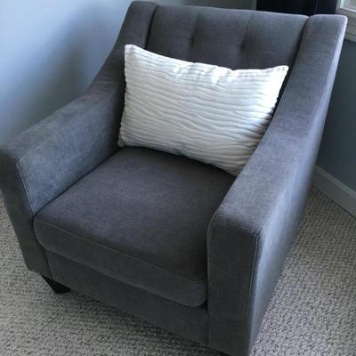 grey upholstered chair