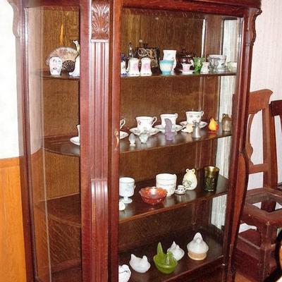CRVED GLASS CHINA CABINET