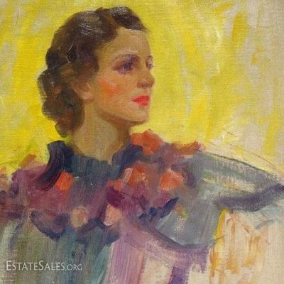 1930's Oil Painting, Portrait of a Woman