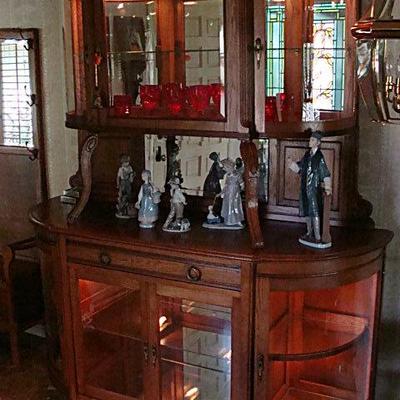 Perfect French China Display cabinet-all lighted up!