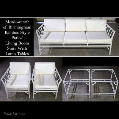 Meadow-Craft Aluminum
Bamboo Lanai Sofa, Chairs and Tables