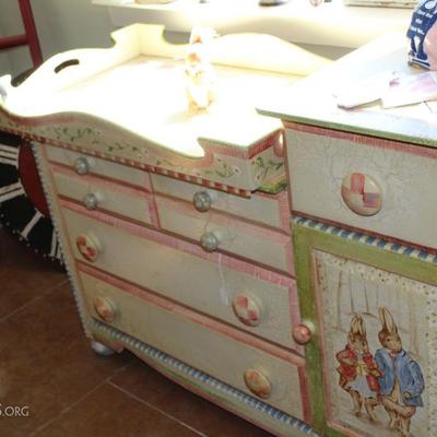 Hand painted Beatrice Potter Changing table