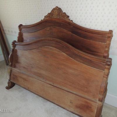 antique walnut double bed