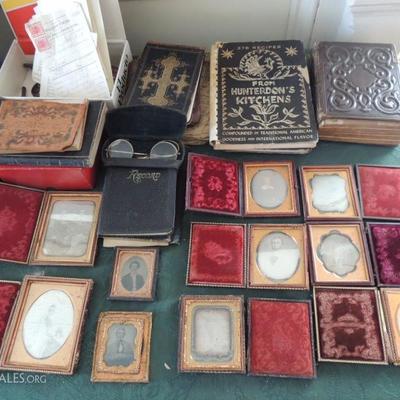 Tin types, 1800's travel journals, local area books