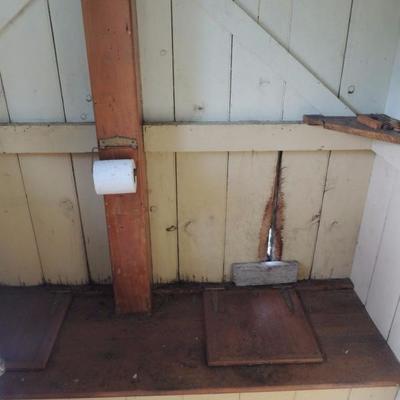 Inside outhouse