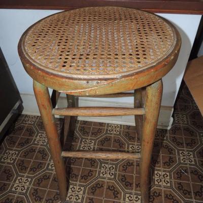 caned stool