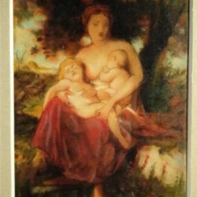 Original William Bouguereau oil painting on vellum with documented provenance from Hammer Gallery New York