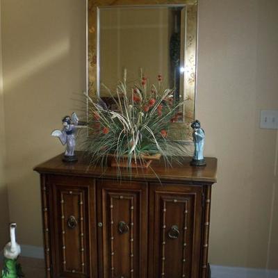 Jasper Cabinet Co. Bar, Oriental Painted foil beveled mirror