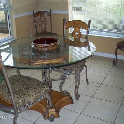 Ashley Furniture - Glass top table with 4 chairs