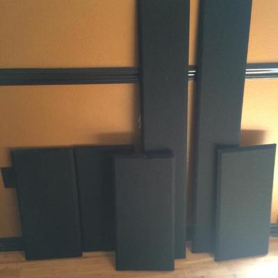 sound-absorbing acoustic panels with mounting hardware